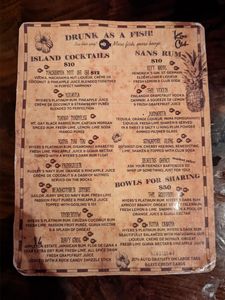 Kona club menu