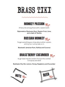 Brass monkey menu 2