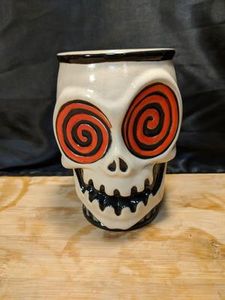 The Vortex Atlanta Spiral Eye Skull Hand Made in the USA Tiki Mug Ceramic  Cup