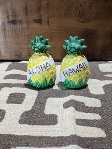 Aloha Hawaii Banner Pineapple Salt & Pepper Shakers - 157775