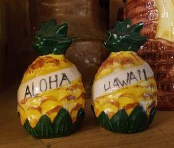 Aloha Hawaii Banner Pineapple Salt & Pepper Shakers - 194471