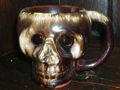 Islander Small Skull with Side Handle Brown and White - 961