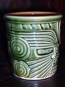 Islander Maori Face Bucket Green - 1093