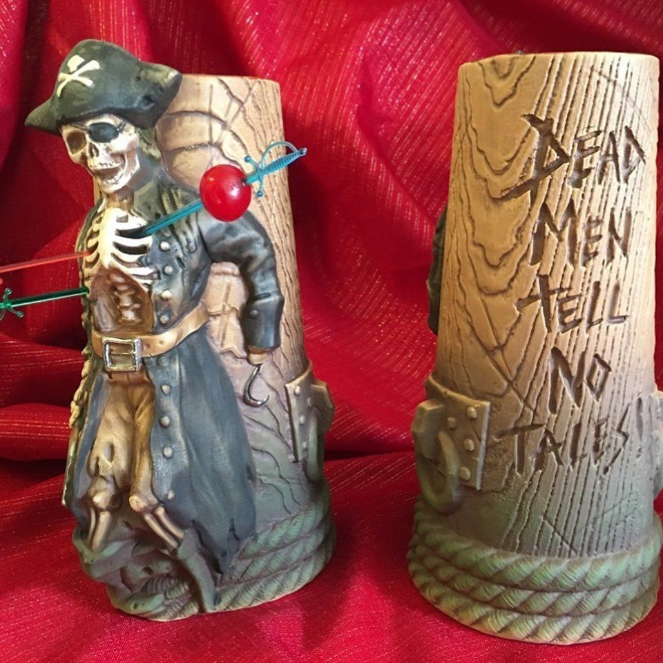 Tiki Mug: THOR Art Skeleton Pirate Post Mug | mytiki.life