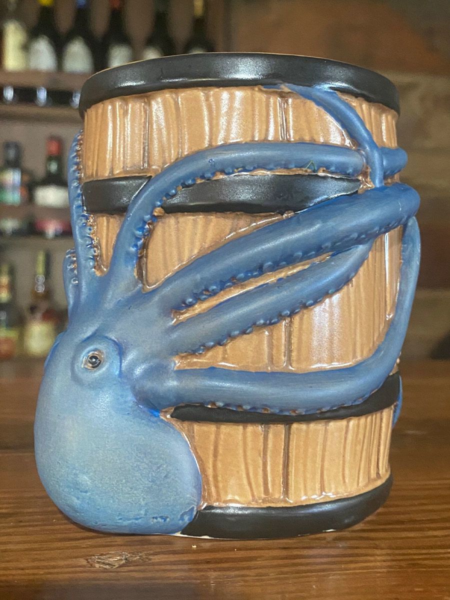 Tiki Mug: Octo Barrel - First Edition - Blue Octopus… | mytiki.life