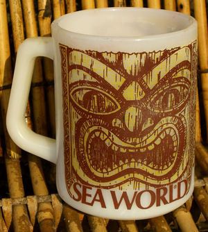 Outrigger Beach Resort Tiki Fishing Coffee Mug Set of 2
